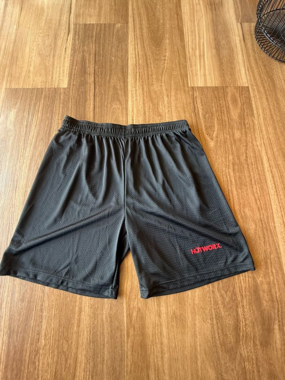 HOTWORX Black Men's Mesh Athletic Shorts with Drawstring